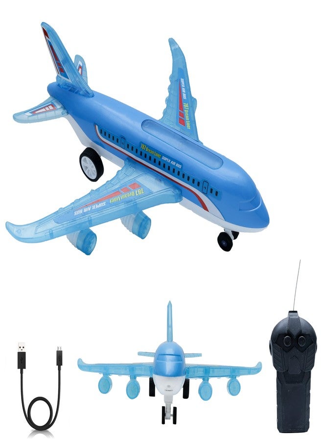وندر لعبة طائرة التحكم عن بعد Wonder A-787، أضواء مثيرة لكامل الجسم وأصوات واقعية للأطفال (أزرق) - Image 1